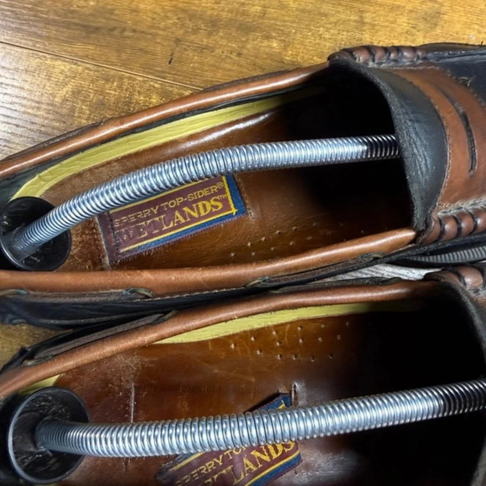Sperry‎ Top-Sider Wetlands MX05 Black Brown Leather Penny Loafer Mens 11M
